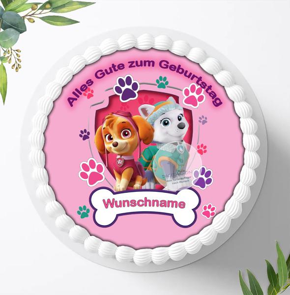 Preview: Paw Patrol Tortenaufleger mit Wunschnamen Ø 20cm, 3818